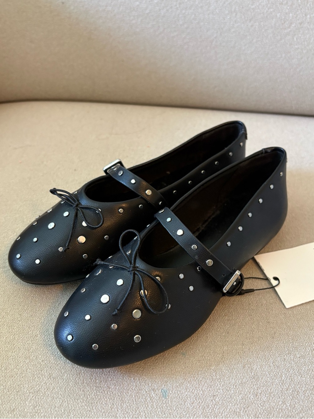 ZARA STUDDED BALLET FLATS